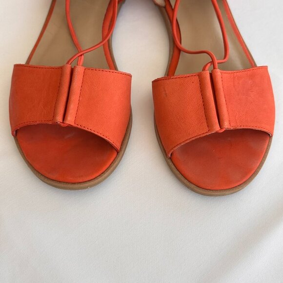 Eileen Fisher Womens Rose Leather Sandal, Orange, Size 9 - Picture 8 of 11
